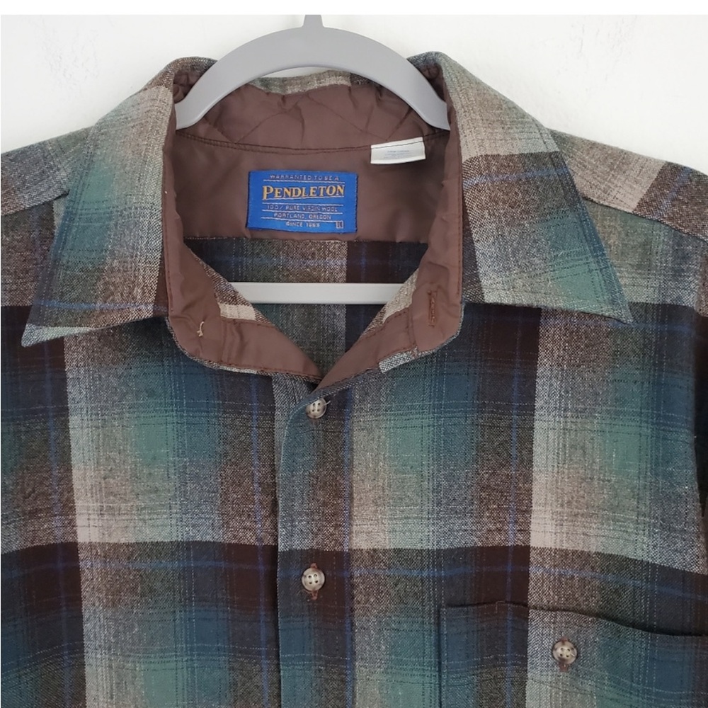 Men's Pendleton 100% Virgin Wool Plaid Button Down Lodge Shirt